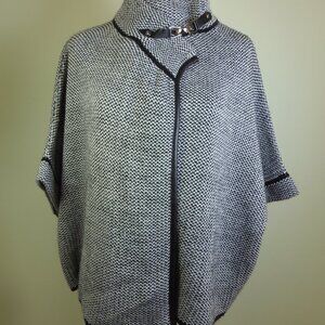 Skovhuus Black and White Micro Houndstooth Cardigan SZ LG Alpaca Blend Lagen